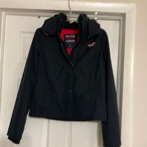 Ladies black Hollister all weather jacket  size large barely worn